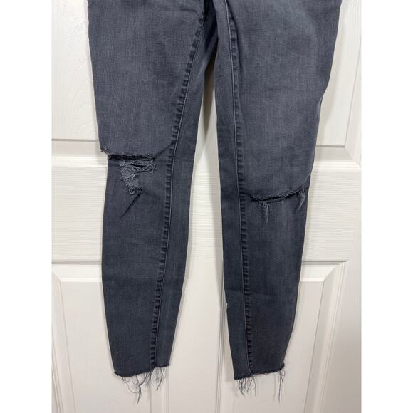 Madewell Maternity Over-the-Belly Skinny Leg Denim Jeans Black Sea Distressed 25 - Picture 3 of 10